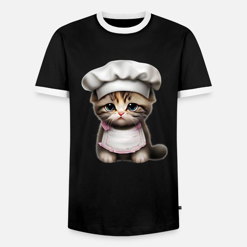 Chef Cat - Men's Ringer Shirt - black/white