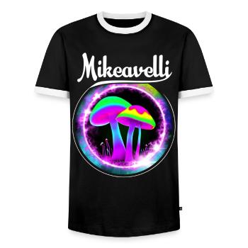 Mikeavelli Pilz - Männer Kontrast-T-Shirt - Schwarz/Weiß - Vorne - AI Model Female 172 light (172cm) & AI Model Male 178 light (178cm)