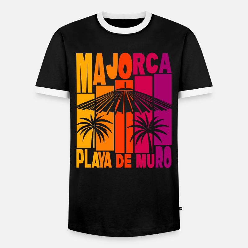Majorca Playa de Muro - Men's Ringer Shirt - black/white