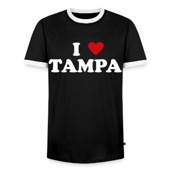 Herz USA Stadt - Ich Liebe Tampa - Männer Kontrast-T-Shirt - Schwarz/Weiß - Vorne - AI Model Female 172 light (172cm) & AI Model Male 178 light (178cm)