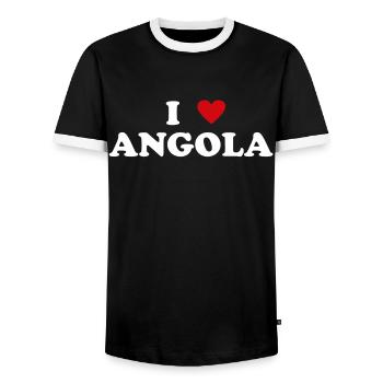 USA Staat Herz - Ich Liebe Alaska - Männer Kontrast-T-Shirt - Schwarz/Weiß - Vorne - AI Model Female 172 light (172cm) & AI Model Male 178 light (178cm)