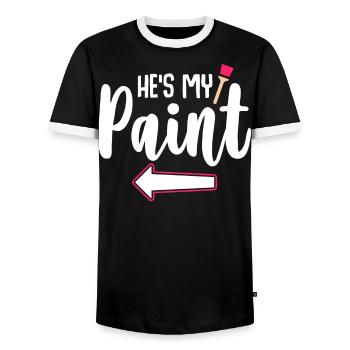 Meine Farbe Meine Leinwand - Paar Matching - Männer Kontrast-T-Shirt - Schwarz/Weiß - Vorne - AI Model Female 172 light (172cm) & AI Model Male 178 light (178cm)