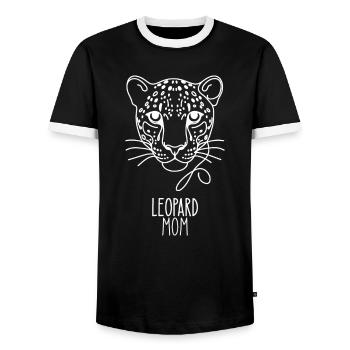 Line Art Meilleure Maman - Léopard - T-shirt contrasté Homme - noir/blanc - Devant - AI Model Female 172 light (172cm) & AI Model Male 178 light (178cm)