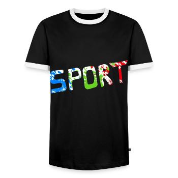 Sport - Männer Kontrast-T-Shirt - Schwarz/Weiß - Vorne - AI Model Female 172 light (172cm) & AI Model Male 178 light (178cm)