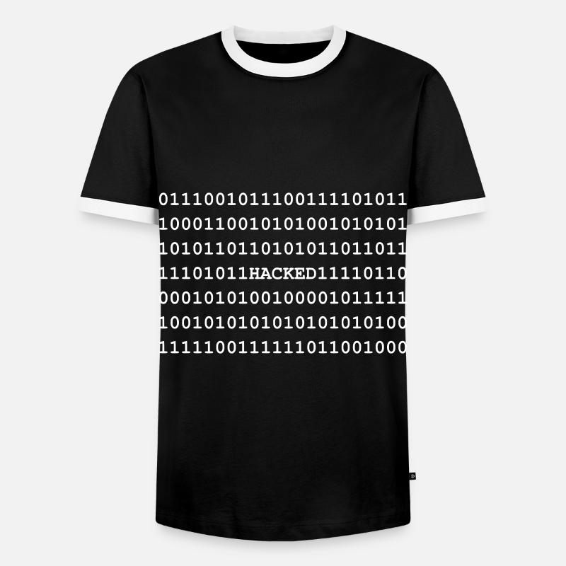 Hacked - Hacker - Nerd - Noob - Matrix - Männer Kontrast-T-Shirt - Schwarz/Weiß