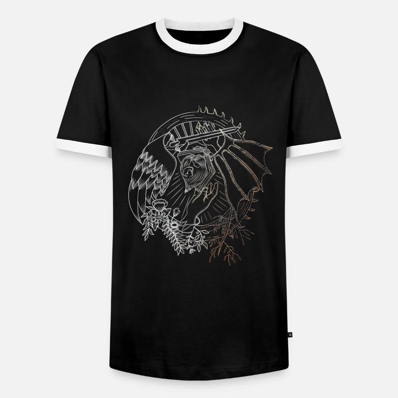 Angel Devil Gothic - Men's Ringer Shirt - black/white