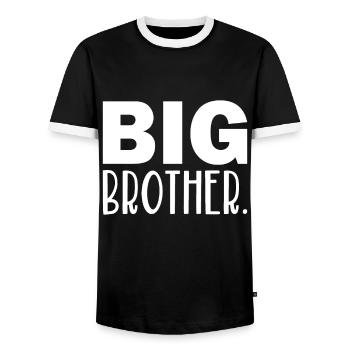 big brother - T-shirt contrasté Homme - noir/blanc - Devant - AI Model Female 172 light (172cm) & AI Model Male 178 light (178cm)