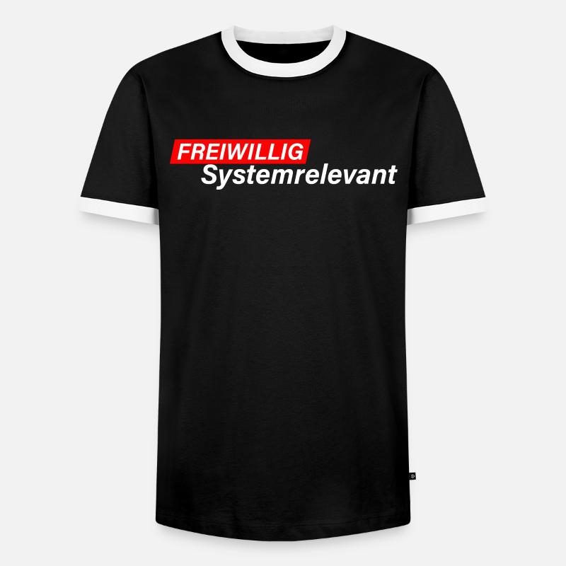 Freiwillig Systemrelevant - Männer Kontrast-T-Shirt - Schwarz/Weiß