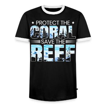 Schützen Sie die Korallen retten Sie das Rifftauchen - Männer Kontrast-T-Shirt - Schwarz/Weiß - Vorne - AI Model Female 172 light (172cm) & AI Model Male 178 light (178cm)