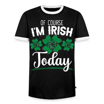 Natürlich bin ich Irish Pride Today St. Patrick's Day - Männer Kontrast-T-Shirt - Schwarz/Weiß - Vorne - AI Model Female 172 light (172cm) & AI Model Male 178 light (178cm)