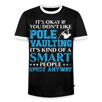 It's Ok If You Don't Like Pole Vaulting Pole Jump - Men's Ringer Shirt - black/white - Front - AI Model Female 172 light (172cm) & AI Model Male 178 light (178cm)