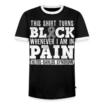 This Shirt Turns Black Whenever I Am In Pain - Men's Ringer Shirt - black/white - Front - AI Model Female 172 light (172cm) & AI Model Male 178 light (178cm)