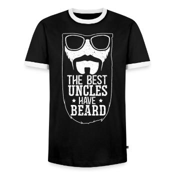 Les meilleurs oncles ont des barbes Barbu Oncle - T-shirt contrasté Homme - noir/blanc - Devant - AI Model Female 172 light (172cm) & AI Model Male 178 light (178cm)