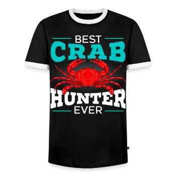 Best Crub Hunter Ever Crab Lover Crabulous Crabby - Men's Ringer Shirt - black/white - Front - AI Model Female 172 light (172cm) & AI Model Male 178 light (178cm)