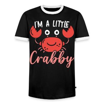 I'm A Little Crabby Crab Whisperer Crabulous - Men's Ringer Shirt - black/white - Front - AI Model Female 172 light (172cm) & AI Model Male 178 light (178cm)