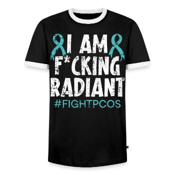 Ich bin Radiant Polycystic Ovary Syndrome Warrior - Männer Kontrast-T-Shirt - Schwarz/Weiß - Vorne - AI Model Female 172 light (172cm) & AI Model Male 178 light (178cm)