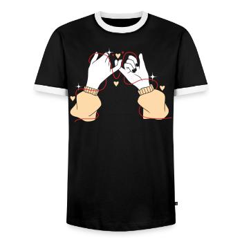 Best Friend Forever Friendship Bestie BFF Squad - Men's Ringer Shirt - black/white - Front - AI Model Female 172 light (172cm) & AI Model Male 178 light (178cm)