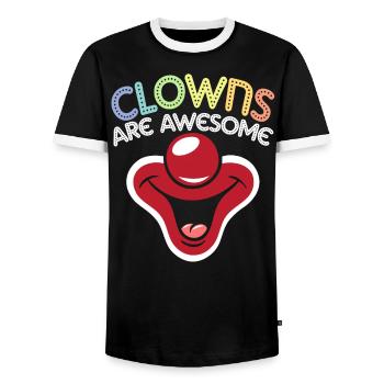 Les clowns sont géniaux cirque fête d’anniversaire comédie - T-shirt contrasté Homme - noir/blanc - Devant - AI Model Female 172 light (172cm) & AI Model Male 178 light (178cm)