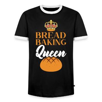 Bread Making Queen Baking Baker Bake Bakery Bread - Men's Ringer Shirt - black/white - Front - AI Model Female 172 light (172cm) & AI Model Male 178 light (178cm)