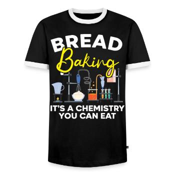 Brotbacken Es ist eine Chemie, die Sie essen können Bäckerei - Männer Kontrast-T-Shirt - Schwarz/Weiß - Vorne - AI Model Female 172 light (172cm) & AI Model Male 178 light (178cm)