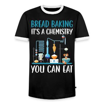 Brotbacken Es ist eine Chemie, die Sie essen können Bäckerei - Männer Kontrast-T-Shirt - Schwarz/Weiß - Vorne - AI Model Female 172 light (172cm) & AI Model Male 178 light (178cm)