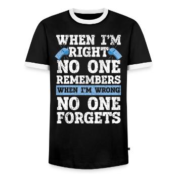 Stolzes Schiedsrichterspiel Offizieller Sportsgeistpfiff - Männer Kontrast-T-Shirt - Schwarz/Weiß - Vorne - AI Model Female 172 light (172cm) & AI Model Male 178 light (178cm)