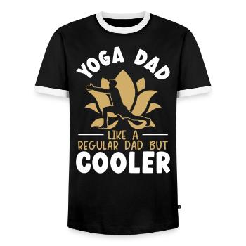 Ich bin ein Yoga-Vater wie ein Regulalr-Vater, aber cooler - Männer Kontrast-T-Shirt - Schwarz/Weiß - Vorne - AI Model Female 172 light (172cm) & AI Model Male 178 light (178cm)