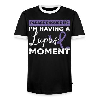 J’ai un moment de lupus Conscience du lupus - T-shirt contrasté Homme - noir/blanc - Devant - AI Model Female 172 light (172cm) & AI Model Male 178 light (178cm)