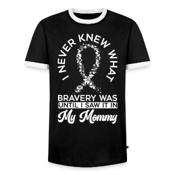 Karzinoid Krebs Bewusstsein Zebrastreifen - Männer Kontrast-T-Shirt - Schwarz/Weiß - Vorne - AI Model Female 172 light (172cm) & AI Model Male 178 light (178cm)