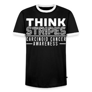 Denken Sie an Streifen Zebra Starker Karzinoidkrebs - Männer Kontrast-T-Shirt - Schwarz/Weiß - Vorne - AI Model Female 172 light (172cm) & AI Model Male 178 light (178cm)