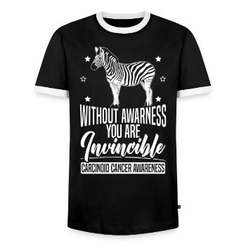 Zebra Stripes Karzinoid Krebs Aufklärung Unterstützung - Männer Kontrast-T-Shirt - Schwarz/Weiß - Vorne - AI Model Female 172 light (172cm) & AI Model Male 178 light (178cm)