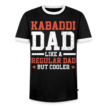 Kabaddi Dad Indian Team Sport Raider Fathers Day - Men's Ringer Shirt - black/white - Front - AI Model Female 172 light (172cm) & AI Model Male 178 light (178cm)