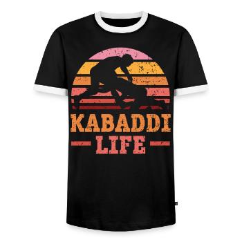 Kabaddi Life Indian Game Team Sport Raider - Männer Kontrast-T-Shirt - Schwarz/Weiß - Vorne - AI Model Female 172 light (172cm) & AI Model Male 178 light (178cm)