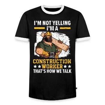 I'm A Construction Worker Concrete Whisperer Job - Men's Ringer Shirt - black/white - Front - AI Model Female 172 light (172cm) & AI Model Male 178 light (178cm)