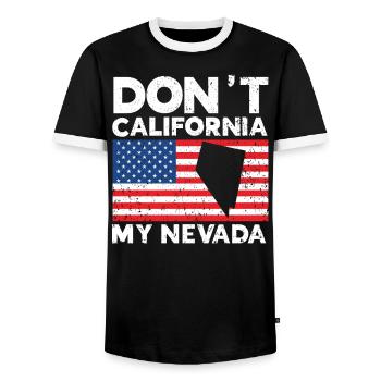 Don't California My Nevada USA America Nevadans - Men's Ringer Shirt - black/white - Front - AI Model Female 172 light (172cm) & AI Model Male 178 light (178cm)