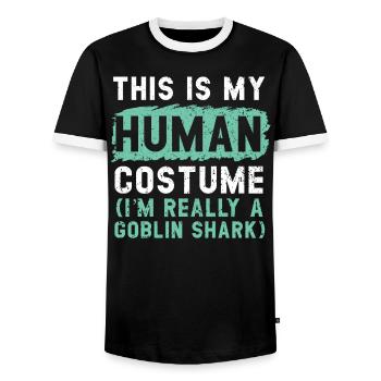 Ich bin wirklich ein Goblin Shark Animal Marine Biologe - Männer Kontrast-T-Shirt - Schwarz/Weiß - Vorne - AI Model Female 172 light (172cm) & AI Model Male 178 light (178cm)