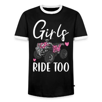 Mädchen fahren auch Quad Princess Quad Bike Offroading - Männer Kontrast-T-Shirt - Schwarz/Weiß - Vorne - AI Model Female 172 light (172cm) & AI Model Male 178 light (178cm)