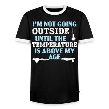 Ich gehe nicht außerhalb des Winterschneeklimas - Männer Kontrast-T-Shirt - Schwarz/Weiß - Vorne - AI Model Female 172 light (172cm) & AI Model Male 178 light (178cm)