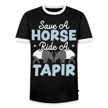 Save The Horse Ride Ein Tapir Wildlife Animal Tapir - Männer Kontrast-T-Shirt - Schwarz/Weiß - Vorne - AI Model Female 172 light (172cm) & AI Model Male 178 light (178cm)