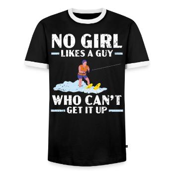 Ski nautique Ski nautique Surface Sports nautiques Vagues - T-shirt contrasté Homme - noir/blanc - Devant - AI Model Female 172 light (172cm) & AI Model Male 178 light (178cm)