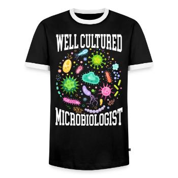Well Cultured Microbiologist Science Microbiology - Men's Ringer Shirt - black/white - Front - AI Model Female 172 light (172cm) & AI Model Male 178 light (178cm)