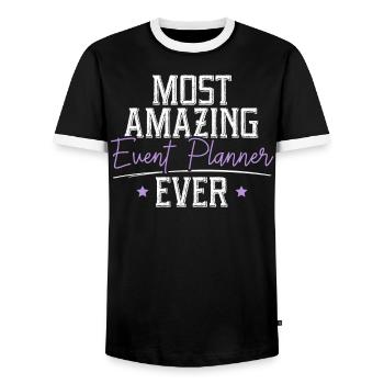 Erstaunlichster Eventplaner aller Zeiten Job Eventplanung - Männer Kontrast-T-Shirt - Schwarz/Weiß - Vorne - AI Model Female 172 light (172cm) & AI Model Male 178 light (178cm)