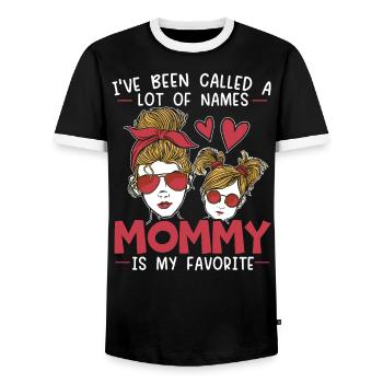 Been Called A Lot Of Names Mommy Is My Favorite - Men's Ringer Shirt - black/white - Front - AI Model Female 172 light (172cm) & AI Model Male 178 light (178cm)