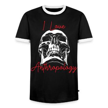 Liebe Anthropologie Wissenschaft Prähistorische Archäologie - Männer Kontrast-T-Shirt - Schwarz/Weiß - Vorne - AI Model Female 172 light (172cm) & AI Model Male 178 light (178cm)