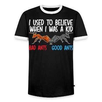 Ant Whisperer Ant Lover Insect World Ant Day - Men's Ringer Shirt - black/white - Front - AI Model Female 172 light (172cm) & AI Model Male 178 light (178cm)