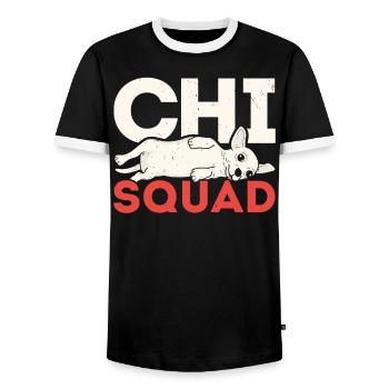Chihuahua Dog Owner Puppy Lover Paw Love Doggy Pup - T-shirt contrasté Homme - noir/blanc - Devant - AI Model Female 172 light (172cm) & AI Model Male 178 light (178cm)