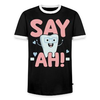 Future Dentist Dentistry Dental Surgeon Hygienist - Men's Ringer Shirt - black/white - Front - AI Model Female 172 light (172cm) & AI Model Male 178 light (178cm)