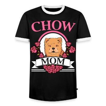 Chow Mom Propriétaire de chien Amoureux des chiots Paw Love Doggy Pup - T-shirt contrasté Homme - noir/blanc - Devant - AI Model Female 172 light (172cm) & AI Model Male 178 light (178cm)