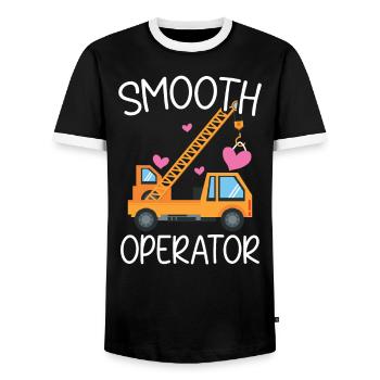 Smooth Operator Valentinstag Herztag Amor - Männer Kontrast-T-Shirt - Schwarz/Weiß - Vorne - AI Model Female 172 light (172cm) & AI Model Male 178 light (178cm)