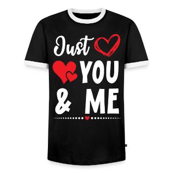 Juste toi et moi Saint-Valentin Hearts Day Cupidon - T-shirt contrasté Homme - noir/blanc - Devant - AI Model Female 172 light (172cm) & AI Model Male 178 light (178cm)